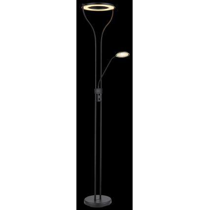 Globo - Lámpara de pie LED regulable LED/20W/230V + LED/4W 3000K negra