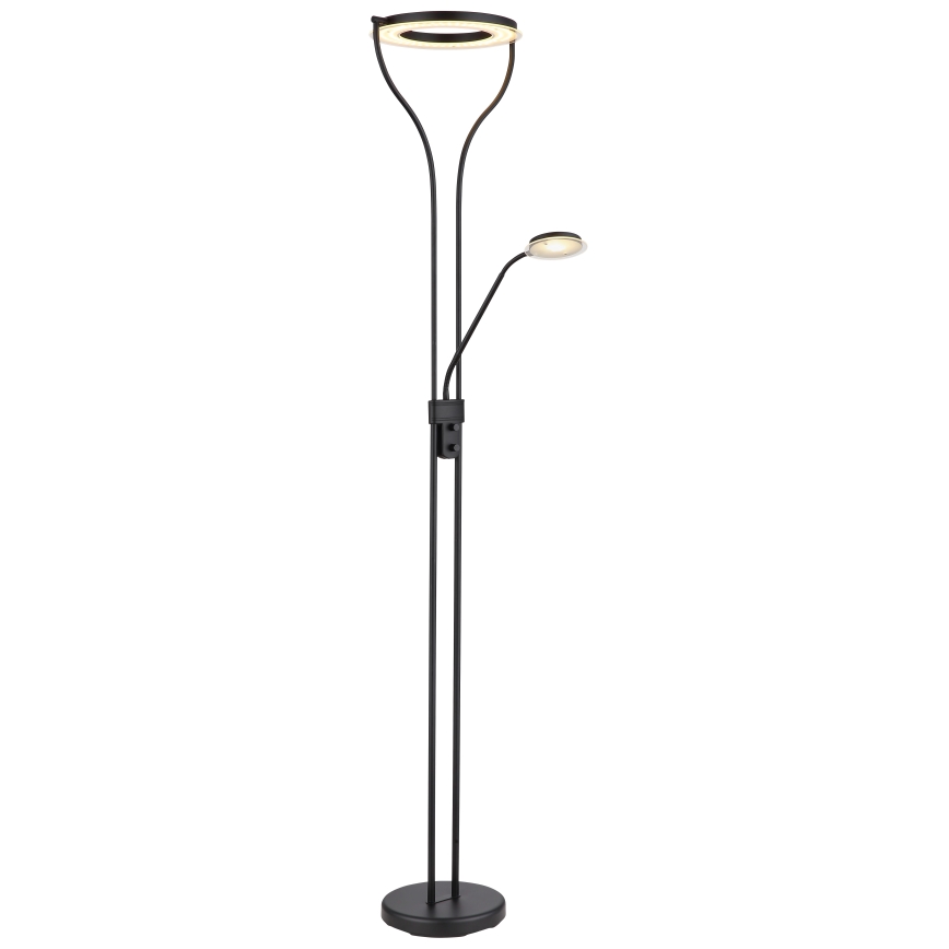 Globo - Lámpara de pie LED regulable LED/20W/230V + LED/4W 3000K negra