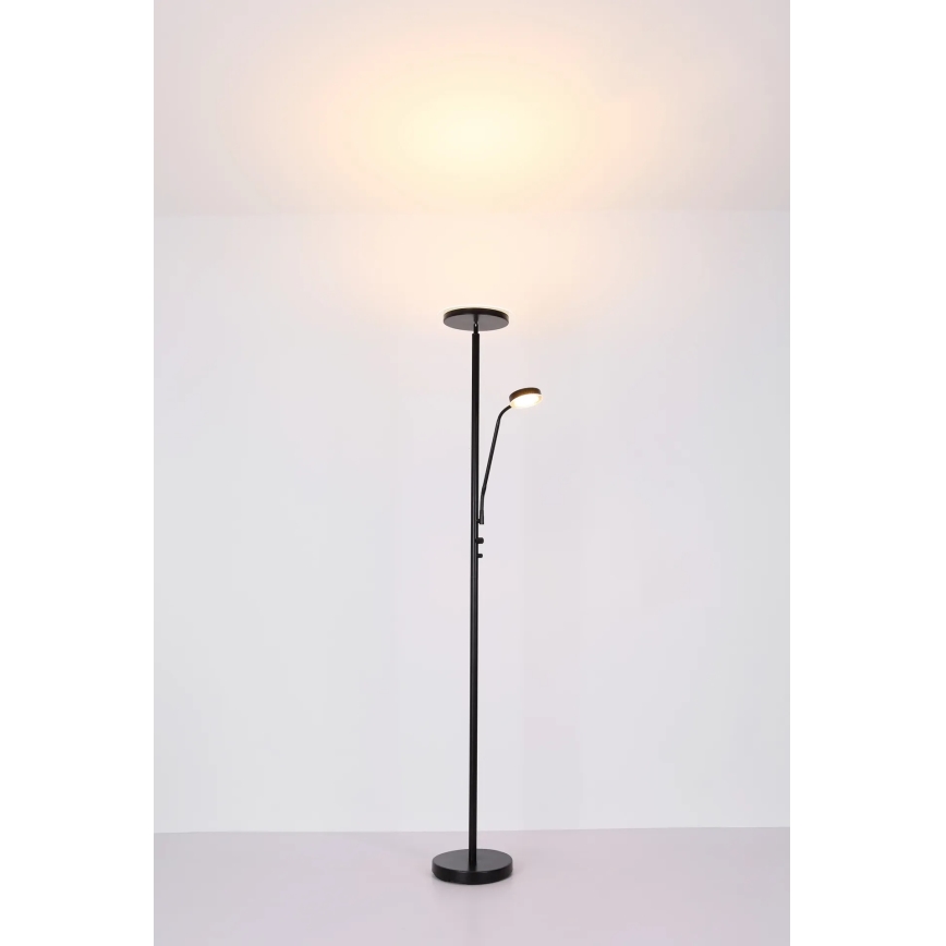 Globo - Lámpara de pie LED regulable LED/18,5W/230V + LED/4,5W 3000K negra