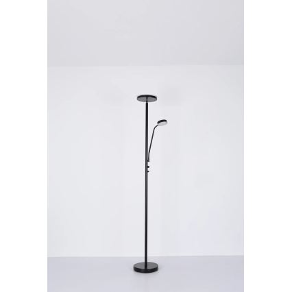 Globo - Lámpara de pie LED regulable LED/18,5W/230V + LED/4,5W 3000K negra