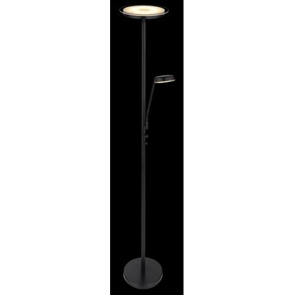 Globo - Lámpara de pie LED regulable LED/18,5W/230V + LED/4,5W 3000K negra