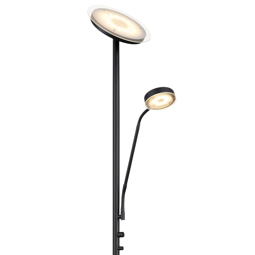 Globo - Lámpara de pie LED regulable LED/18,5W/230V + LED/4,5W 3000K negra