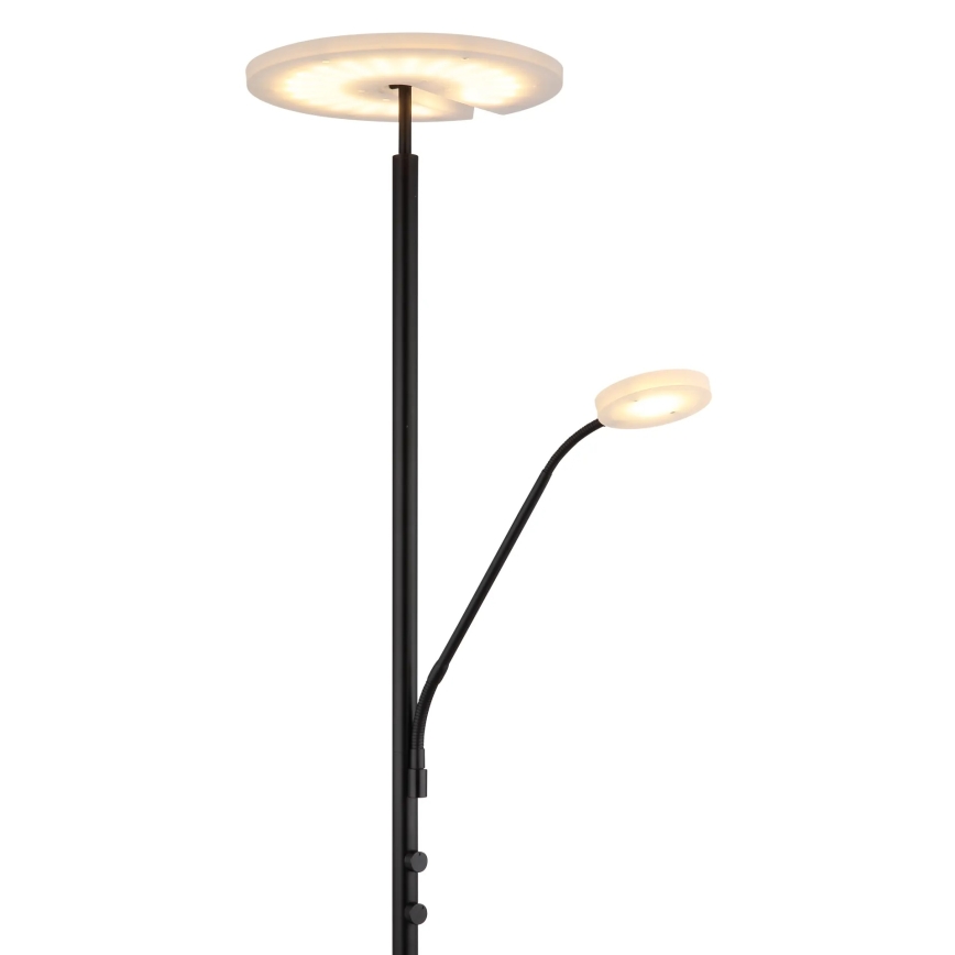Globo - Lámpara de pie LED regulable LED/28W/230V + LED/5W 3000K negra