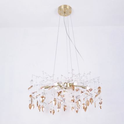 Globo - Lámpara colgante 8xG9/8W/230V diá. 61 cm dorado