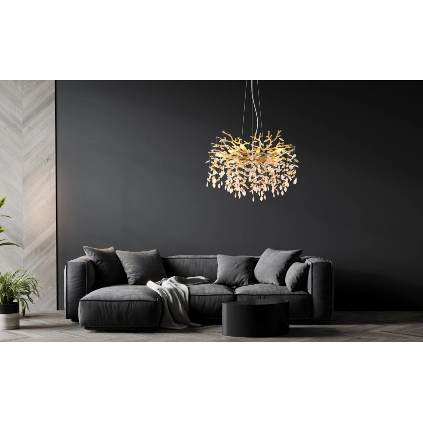 Globo - Lámpara colgante con cable 10xE14/40W/230V, acabado dorado