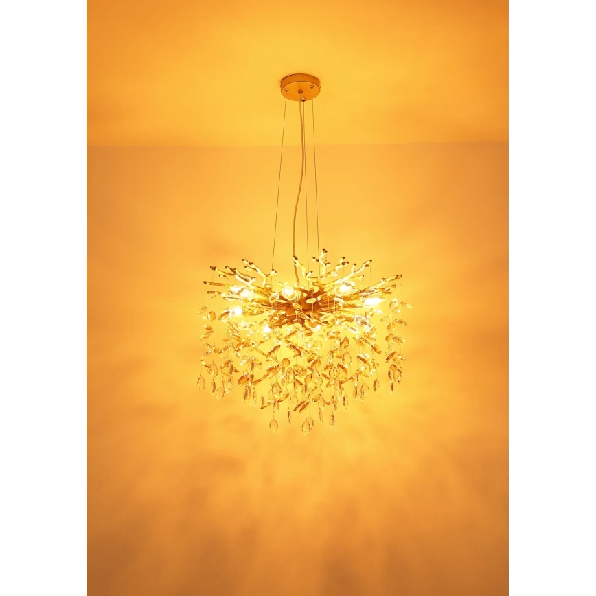 Globo - Lámpara colgante con cable 10xE14/40W/230V, acabado dorado