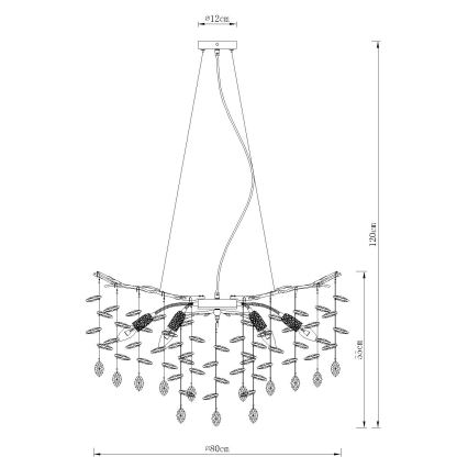Globo - Lámpara colgante con cable 10xE14/40W/230V, acabado dorado