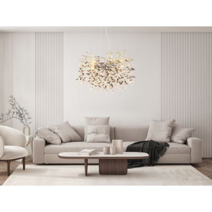 Globo - Lámpara colgante con cable 10xE14/40W/230V plateada