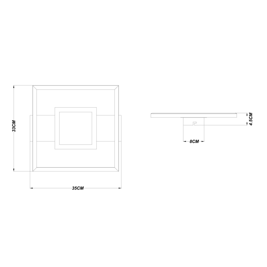 Globo - Plafón LED/18W/230V 3000K 35x33 cm