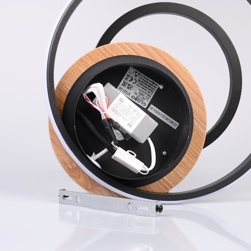 Globo - Plafón LED LED/24W/230V negro