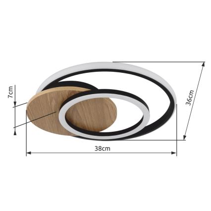 Globo - Plafón LED LED/24W/230V negro