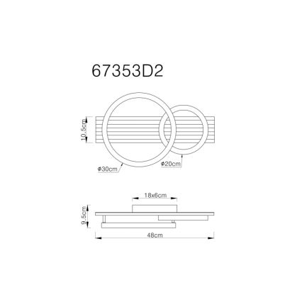 Globo - Plafón LED LED/18W/230V 3000K 30x48 cm