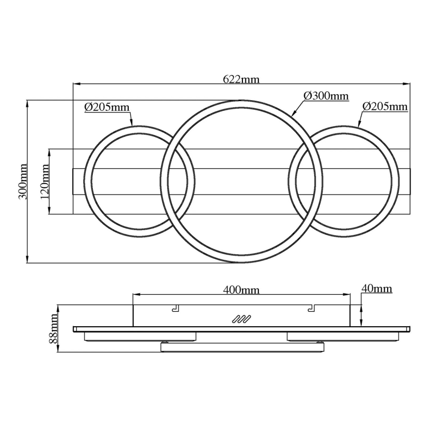 Globo - Lámpara LED de techo LED/40W/230V 4000K 30x62,2 cm