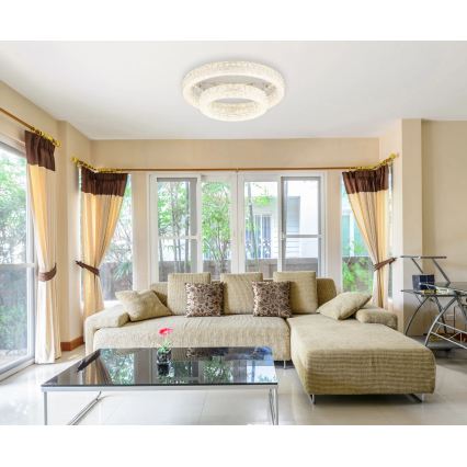 Globo - LED Lámpara de techo LED regulable/60W/230V 2700-6000K transparente + mando a distancia