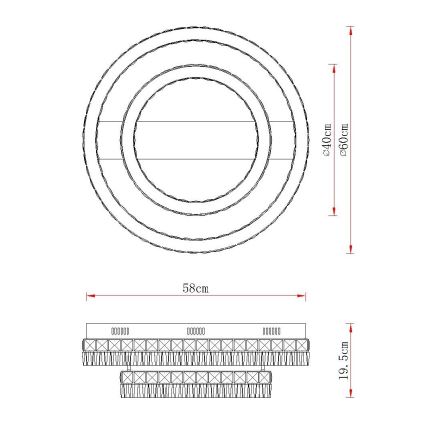Globo - LED Lámpara de techo LED regulable/60W/230V 2700-6000K transparente + mando a distancia