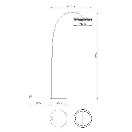 Globo - Lámpara de pie LED regulable/35W/230V 3000/4000/6000K