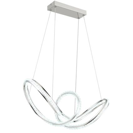 Globo - Lámpara colgante LED regulable con cable LED/45W/230V 2700-6000K cromado brillante + mando a distancia