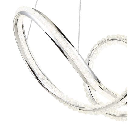 Globo - Lámpara colgante LED regulable con cable LED/45W/230V 2700-6000K cromado brillante + mando a distancia