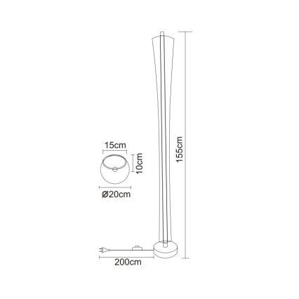 Globo - Lámpara de pie LED/48W/230V 2700/4000/6000K
