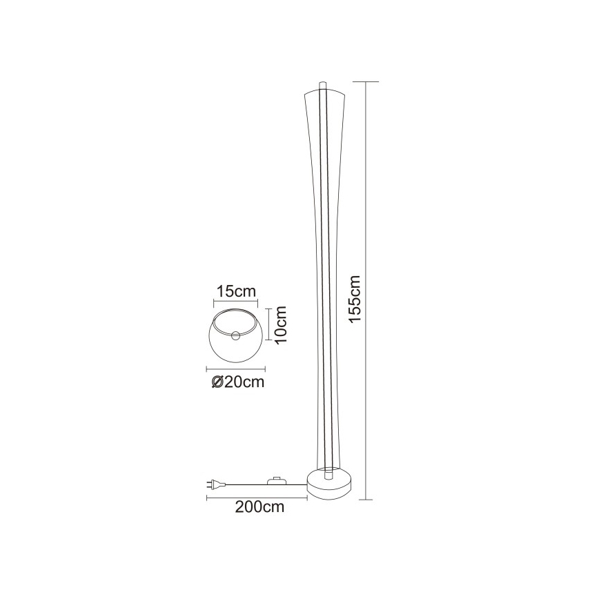 Globo - Lámpara de pie LED/48W/230V 2700/4000/6000K