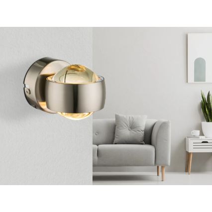Globo - Aplique LED de pared/7W/230V 3000K cromo mate