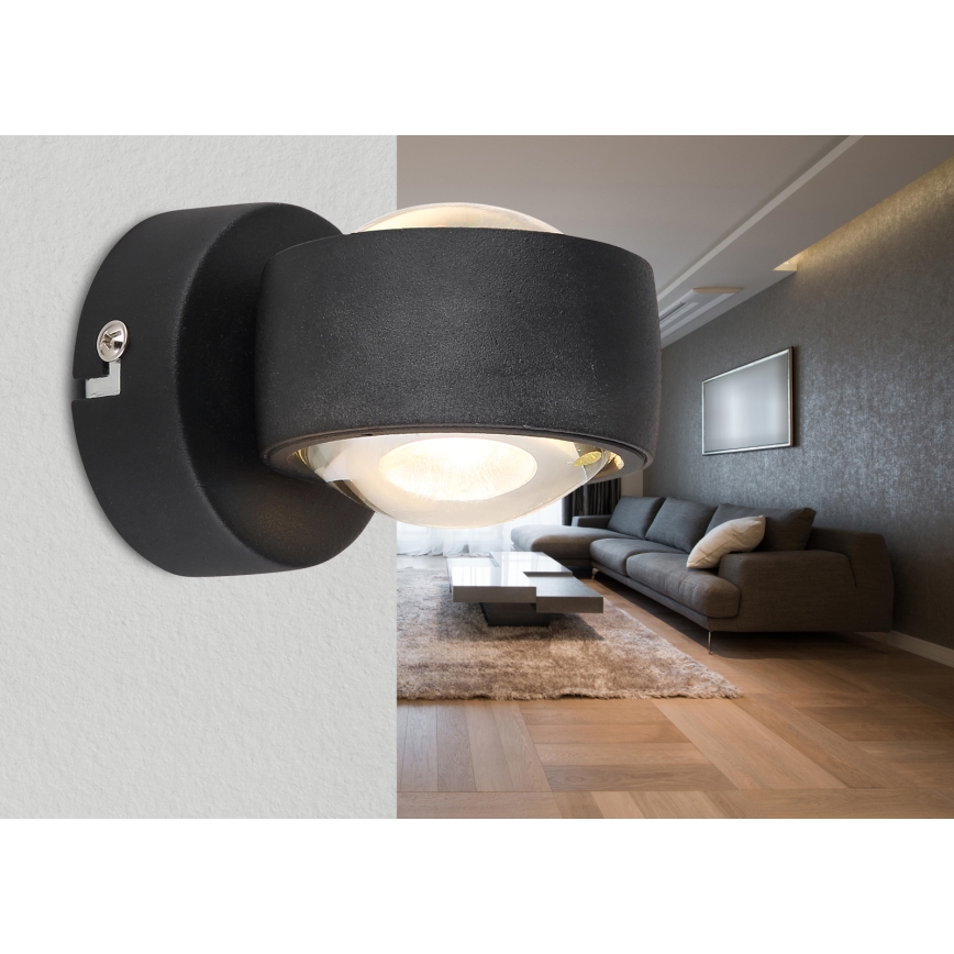Globo - Aplique de pared LED LED/7W/230V 3000K negro