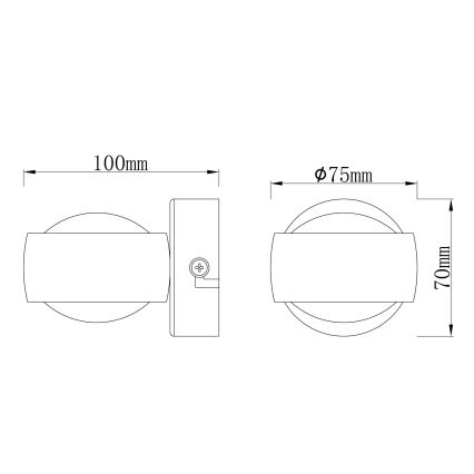 Globo - Aplique de pared LED LED/7W/230V 3000K negro