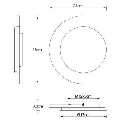 Globo - Aplique de pared LED/12W/230V 3000K