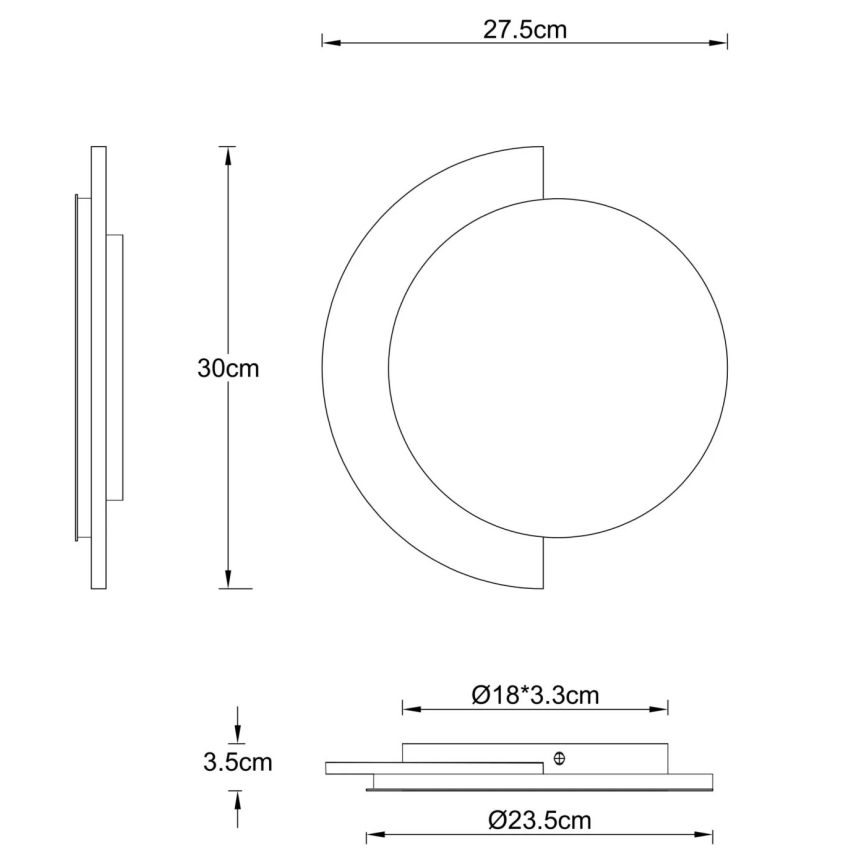 Globo - Aplique de pared LED/14W/230V/3000K Ø 30 cm