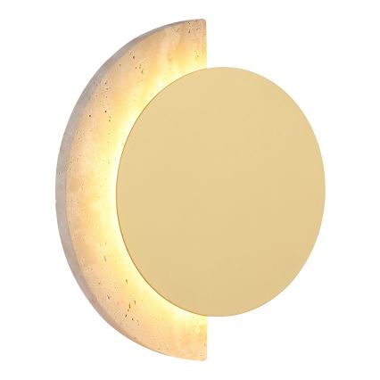 Globo - Aplique de pared LED 8W/230V 3000K, diámetro 20 cm, travertino