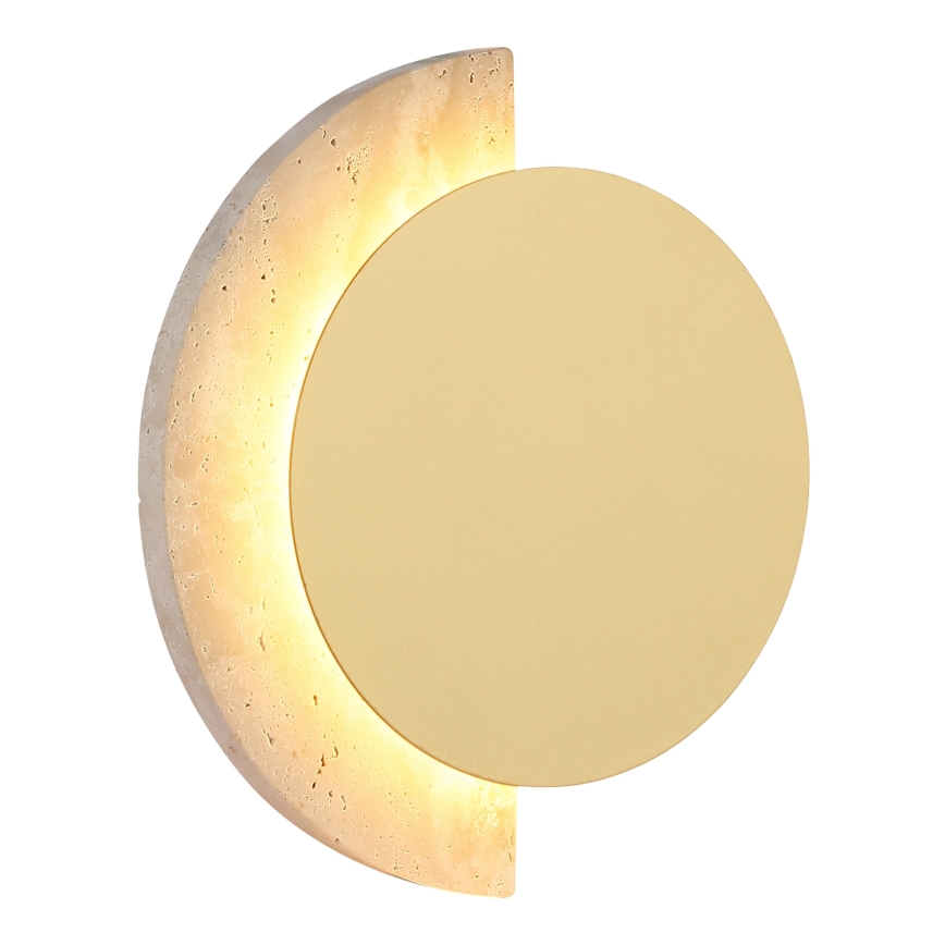 Globo - Aplique de pared LED 8W/230V 3000K, diámetro 20 cm, travertino