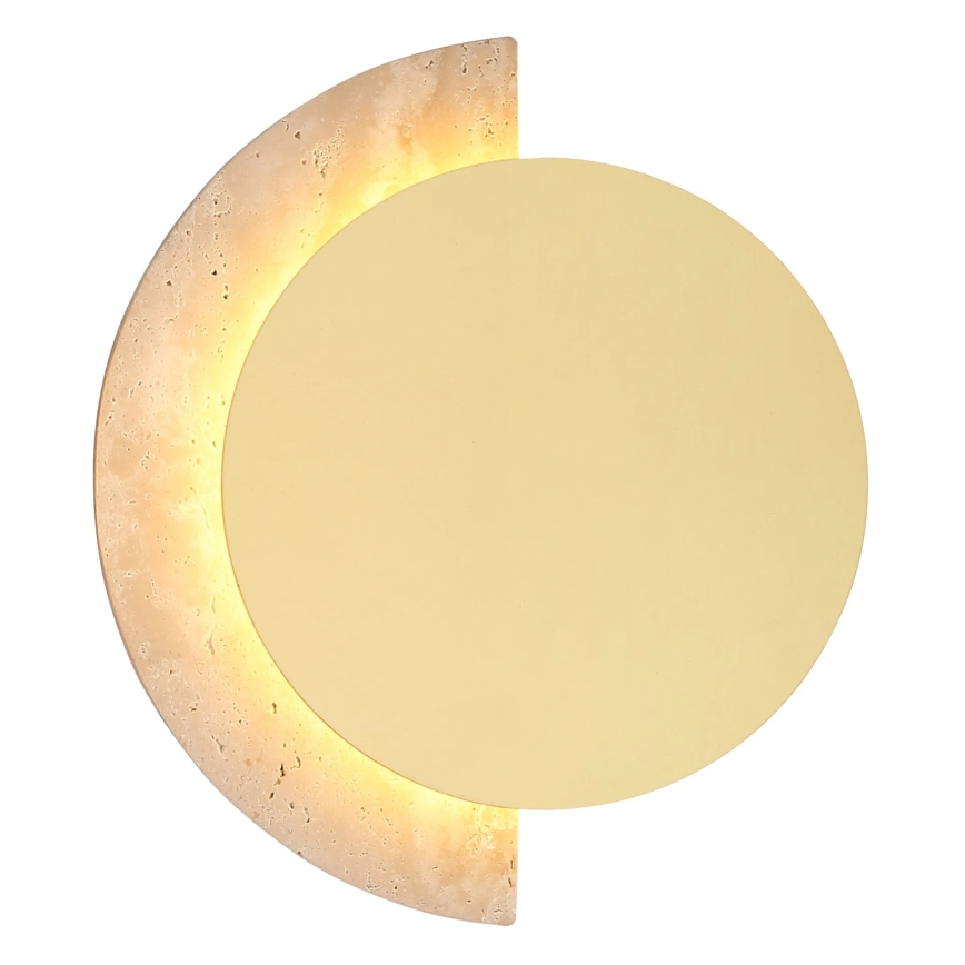 Globo - Aplique de pared LED 8W/230V 3000K, diámetro 20 cm, travertino