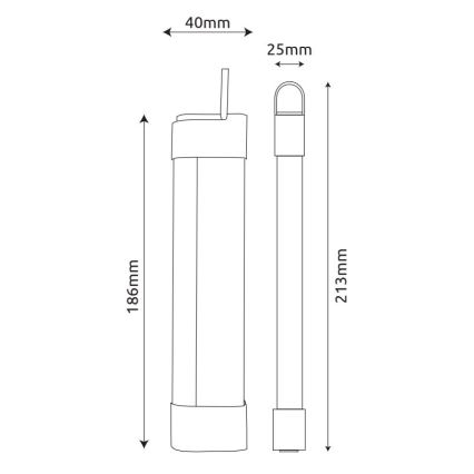 Globo - Lámpara LED recargable para debajo del mueble 3 en 1 LED/2W/5V 3000/4000/7000K 800 mAh