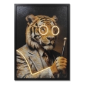 Globo - Cuadro decorativo LED recargable e iluminado LED/5W/5V 72x52 cm 1000 mAh tigre