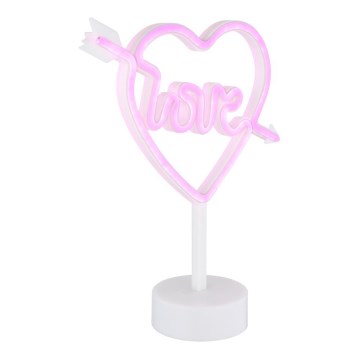 Globo - Decoración de mesa LED neón LED/2W/3xAA corazón