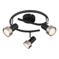 Globo - Foco  3xGU10/25W/230V negro/plata