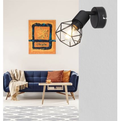 Globo - Foco LED de pared 1xE14/6W/230V negro