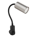 Globo - Foco orientable de pared con enchufe 1xGU10/35W/230V cromo mate