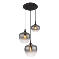 Globo - Lámpara colgante 3xE27/40W/230V diá. 48 cm negro