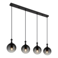 Globo - Lámpara colgante 4xE27/10W/230V negro