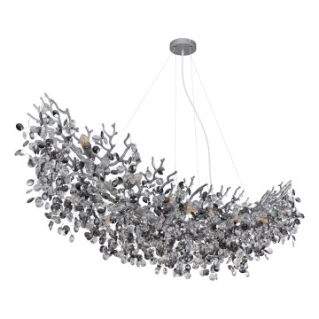 Globo - Lámpara colgante con cable 16xE14/40W/230V plateada