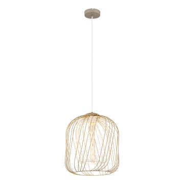 Globo - Lámpara colgante con cable 1xE27/40W/230V diámetro 35 cm beige/blanco