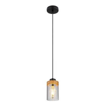 Globo - Lámpara colgante con cable 1xE27/40W/230V metal/madera
