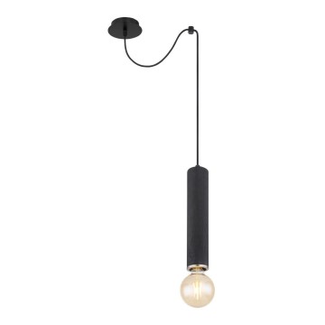 Globo - Lámpara colgante con cable 1xE27/60W/230V madera negra