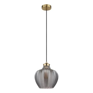 Globo - Lámpara colgante con cable 1xE27/60W/230V Ø 22 cm ahumado