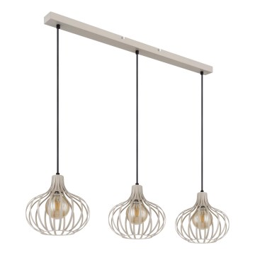 Globo - Lámpara colgante con cable 3xE27/40W/230V beige