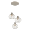 Globo - Lámpara colgante con cable 3xE27/40W/230V beige