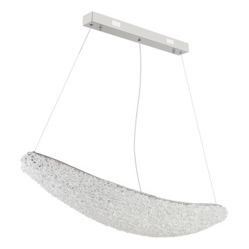 Globo - Lámpara colgante LED regulable con cable de suspensión LED/40W/230V 2700-6000K cromado brillante + mando a distancia