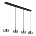 Globo - Lámpara colgante LED suspendida en cable LED/24W/230V negra/ahumada