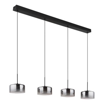 Globo - Lámpara colgante LED suspendida en cable LED/24W/230V negra/ahumada